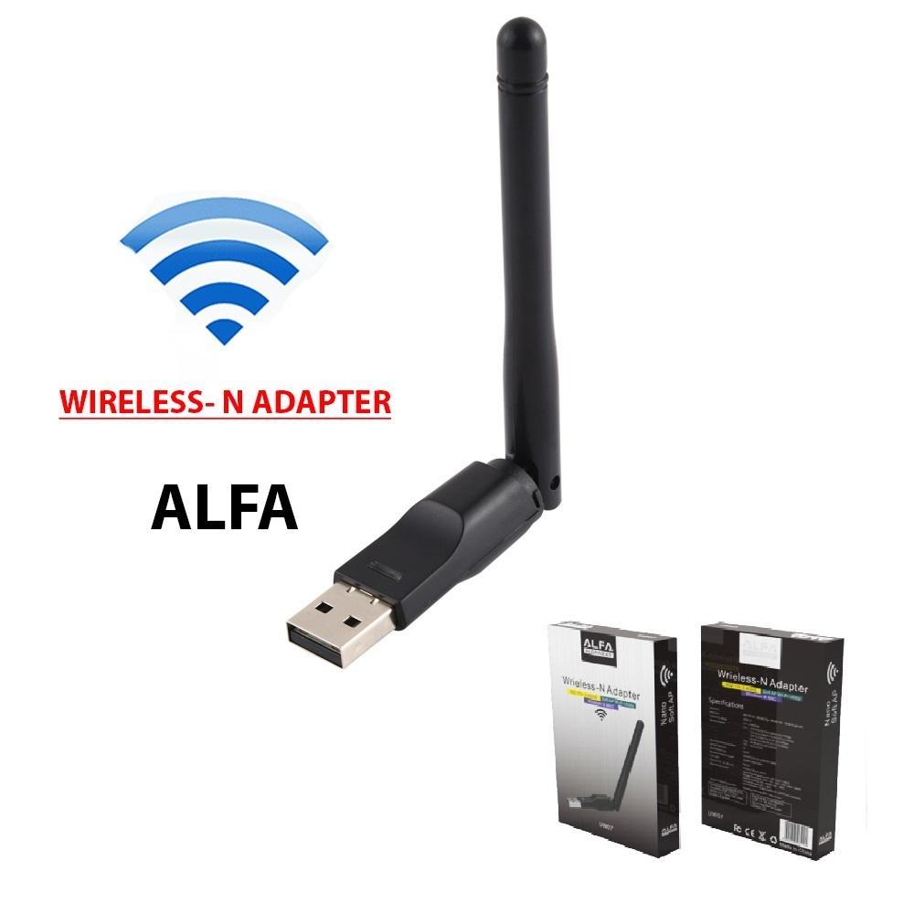 Alfa USB 2.4G Mini WiFi Receiver with 3dBi Antenna | Wireless LAN Card USB 2.0 Wi-Fi Adapter